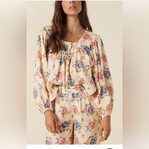 Spell Solstice Linen Blouse Size Small